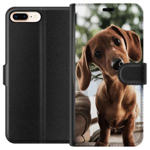 Apple iPhone 8 Plus Svart Plånboksfodral Ung Hund
