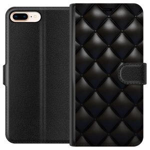 Apple iPhone 8 Plus Svart Plånboksfodral Lyxiga rutor