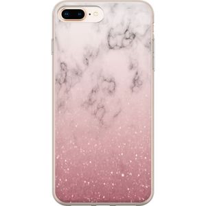 Apple iPhone 8 Plus Läpinäkyvä Puhelinkotelo Glitter och marmor