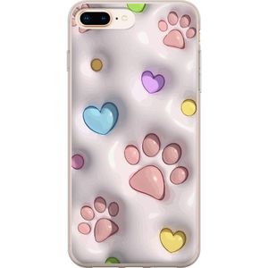 Apple iPhone 8 Plus Läpinäkyvä Puhelinkotelo Fluffiga Tassar