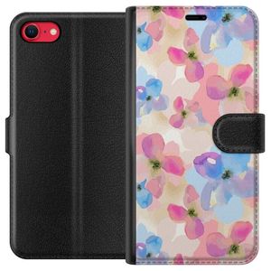 Apple iPhone SE (2020) Musta Lompakkokotelo Blomsterprakt