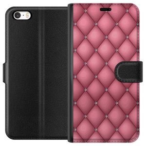 Apple iPhone SE (2016) Musta Lompakkokotelo Exklusivt Rosa Mönster