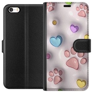 Apple iPhone SE (2016) Musta Lompakkokotelo Fluffiga Tassar