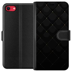 Apple iPhone SE (2022) Musta Lompakkokotelo Exklusivt Mönster