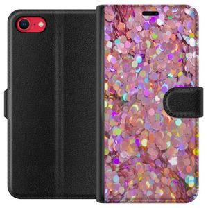 Apple iPhone SE (2022) Svart Plånboksfodral Glitter