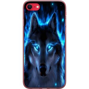 Apple iPhone SE (2022) Transparent Mobilskal Blå Varg