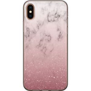 Apple iPhone X Läpinäkyvä Puhelinkotelo Glitter och marmor