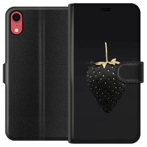 Apple iPhone XR Musta Lompakkokotelo Exklusiv Jordgubbe