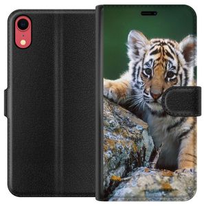 Apple iPhone XR Svart Plånboksfodral Tiger