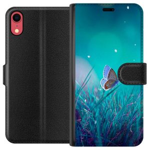 Apple iPhone XR Svart Plånboksfodral Blå fjäril