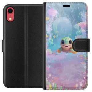 Apple iPhone XR Svart Plånboksfodral Glad Sköldpadda