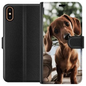 Apple iPhone XS Musta Lompakkokotelo Ung Hund