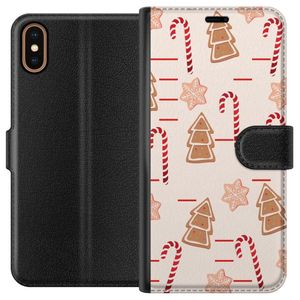 Apple iPhone XS Svart Plånboksfodral Julens Godisglädje