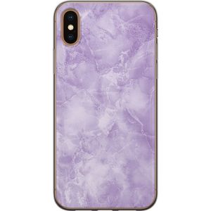 Apple iPhone XS Läpinäkyvä Puhelinkotelo Lila marmor