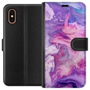 Apple iPhone XS Max Sort Lommebokdeksel Marmor