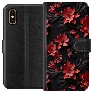 Apple iPhone XS Max Svart Plånboksfodral Intensiva blommor