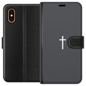 Apple iPhone XS Max Svart Plånboksfodral Kors