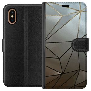 Apple iPhone XS Max Svart Plånboksfodral Mönster Rosé