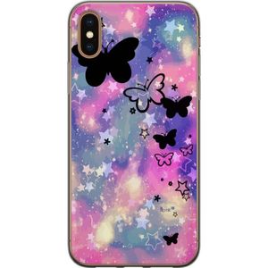 Apple iPhone XS Max Läpinäkyvä Puhelinkotelo Flygande fjärillar