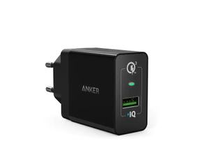 Anker PowerPort+1 Wall Charger USB-A, QC 3.0, 18W - Black