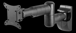 Deltaco fullt artikulerande väggfäste 13–32" med kabelhantering – svart