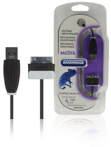 Bandridgen synkronointi- ja latauskaapeli Samsung Tabille - Musta