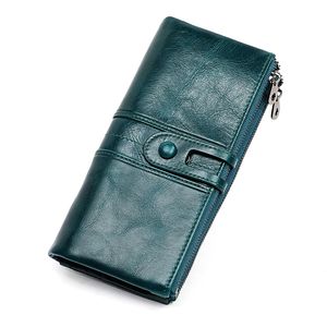 Antimagnetisk RFID-lærlommebok med kortspor – blå