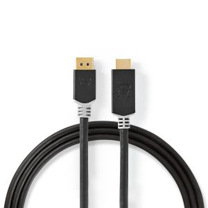 Nedis DisplayPort hane till HDMI Adapter hane, 8K, 2m - Grå