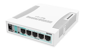 MikroTik 5-Portars Router med Gigabit Switch, SFP-plats - Vit