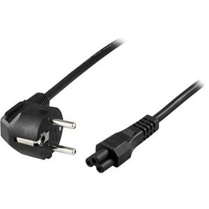 Vinklet CEE 7/7 – Rett IEC C5 enhetskabel, 0,5m – Svart