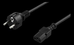 Jordet strømkabel 10m svart (CEE 7/7 til IEC C13, 250V/10A)