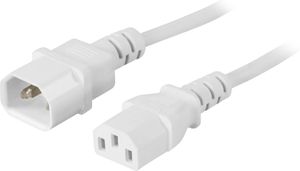 Skjøteledning til PC/monitor 0,5 m – hvit