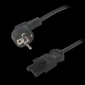 Strømkabel CEE 7/7 til GST18 hunn, jordet, 5 meter – sort