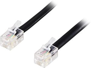 Modular cable 4P4C (RJ9/RJ10/RJ22), 2 meter – svart
