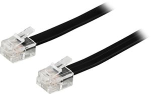 Modulaarikaapeli RJ12/6C, 3m - musta