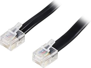 RJ12-modulaarikaapeli 5 m, musta