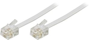 Modulaarikaapeli RJ11 5 m valkoinen – 6P4C molemmissa päissä