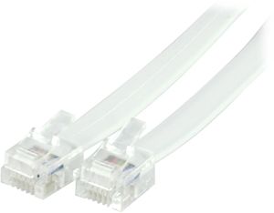 RJ12/6C moduulikaapeli 5 m – valkoinen