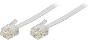 Modular cable 6P4C (RJ11) till 6P4C (RJ11), 10 meter – vit