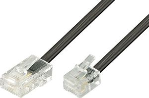 Modular-kaapeli 8P4C–6P4C (RJ11), 3 m – musta