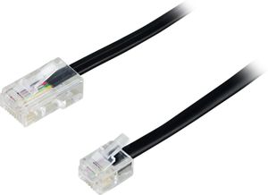 Modulaarikaapeli, 8P4C – 6P4C (RJ11), 5 m – musta