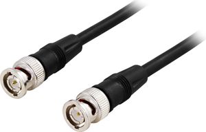 Coaxial patch-kabel RG59 BNC hann-hann 75 Ohm 1m sort