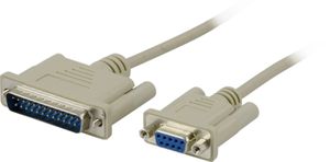 Modem cable DB9fe-DB25ma, 3m - grå