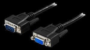 Extension cable DB9ma-fe, 1m – sort