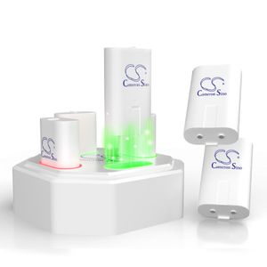 Laddare med 4 x 1200mWh uppladdningsbart batteripaket för Xbox XSS, Xbox XSX, Xbox X1, Xbox X1 Elite-kontroll med laddningsstation - Vit