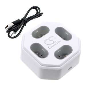 Laddningsstation för 4 batterier för Xbox XSS, Xbox XSX, Xbox X1, Xbox X1 Elite-kontroll – vit
