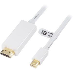 Deltaco Mini DisplayPort/ HDMI -kaapeli 3 m - Valkoinen