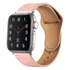 Urrem i ægte læder til Apple Watch 46/49/45/44mm – Pink