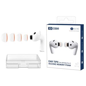 XDcase AirPods Pro 3 Öronproppar 4 par XS/S/M/L – Vit/Orange