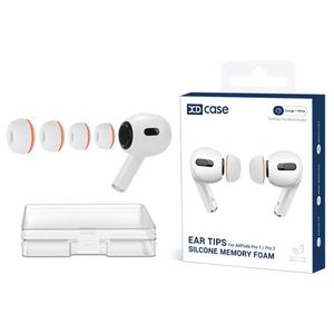 XDcase silikon öronproppar till AirPods Pro 1/2, 4 par XS/S/M/L – Vit/Orange